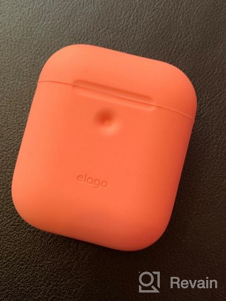 img 1 attached to Elago Anti-Slip Silicone Protective Case For Apple AirPods 2 Wireless Charging Case - Front LED Visible - Peach Color - Patent Registered review by Glenn Cartwright