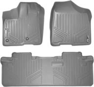 🔴 maxliner floor mats - grey, 2 row liner set for 2013-2018 toyota sienna 8 passenger model only logo