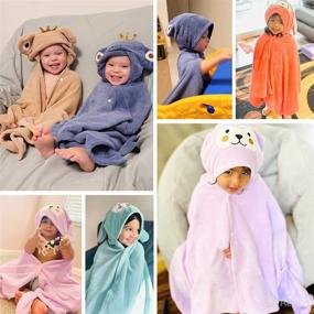 img 3 attached to 👶 YINSON Baby Hooded Bath Towel - Soft and Absorbent Fleece Bathrobe for Infant Boys and Girls with Cute Ears