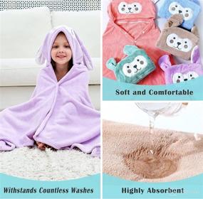 img 1 attached to 👶 YINSON Baby Hooded Bath Towel - Soft and Absorbent Fleece Bathrobe for Infant Boys and Girls with Cute Ears