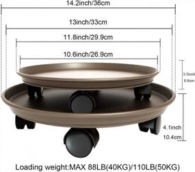 img 1 attached to Coadura Plant Caddy With Wheels Heavy Duty,4 Pack Of Plant Pallet Caddy,Round Potted Plant Stand Mover,Rollers Dolly Trolley Tray With Wheels,Plant Caddies 12" And 14"(Brown)