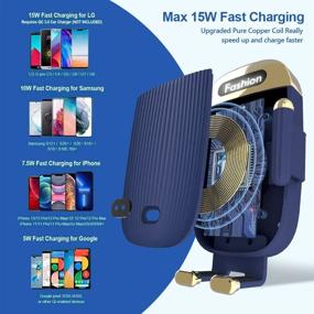 img 3 attached to 🚗 15W BENBOAR Car Wireless Charger Phone Holder with Infrared Sensor Auto-Clamping for iPhone 13 Pro 12 Max, Samsung S21/S22Ultra, Google Paxel 6 - Blue