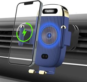 img 4 attached to 🚗 15W BENBOAR Car Wireless Charger Phone Holder with Infrared Sensor Auto-Clamping for iPhone 13 Pro 12 Max, Samsung S21/S22Ultra, Google Paxel 6 - Blue