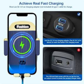 img 2 attached to 🚗 15W BENBOAR Car Wireless Charger Phone Holder with Infrared Sensor Auto-Clamping for iPhone 13 Pro 12 Max, Samsung S21/S22Ultra, Google Paxel 6 - Blue