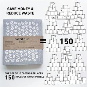 img 2 attached to 🌿 Nordhus Design Swedish Dish Cloths - Made in Sweden - Reusable & Environmentally Friendly - Replace Paper Towels, Sponges, and Dish Rags - Biodegradable, Absorbent, Quick Drying Cellulose Cloths