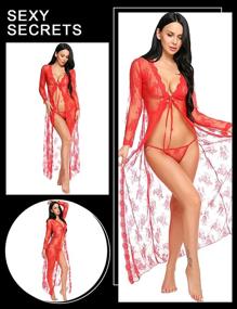 img 3 attached to Bathrobe Sleepwear Pajamas Nightgown 4_Black Women's Clothing ~ Swimsuits & Cover Ups