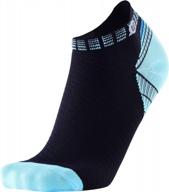 high-performance compression running socks with anti-blister technology and moisture-wicking for men and women: no-show low-cut ankle style логотип