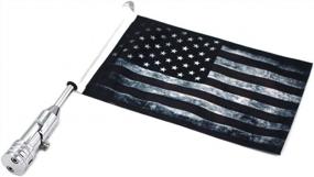 img 4 attached to GUAIMI Motorcycle Folding Flag Mounts Adjustable Flag Pole With Dark USA Flag