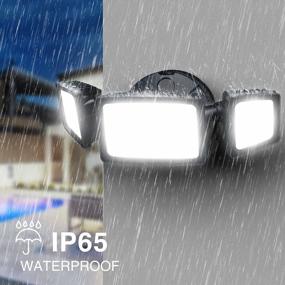img 1 attached to Onforu 55W Outdoor Flood Lights, 5500LM Super Bright Security Lighting, 3 Adjustable Heads, IP65 Waterproof 6500K Wall Mount LED Exterior Flood Light