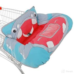 img 2 attached to 🦛 Hippo-themed 2-in-1 Grocery Cart Cover and Highchair Seat Cover for Babies - Adorable and Practical