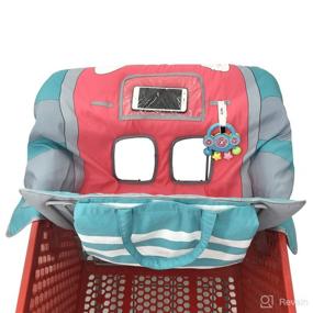 img 1 attached to 🦛 Hippo-themed 2-in-1 Grocery Cart Cover and Highchair Seat Cover for Babies - Adorable and Practical