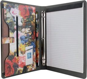 img 4 attached to Stay Organized And Stylish With XIAOZHI Floral PU Leather Portfolio Binder Padfolio
