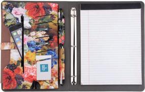 img 1 attached to Stay Organized And Stylish With XIAOZHI Floral PU Leather Portfolio Binder Padfolio