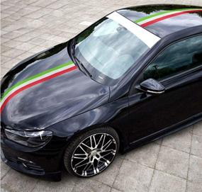 img 3 attached to Italy Flag Color Stripe Decal Sticker for Vehicle: LANZMYAN 118’’x6’’ Exterior Hood, Roof, Side Skirt, Body, Front & Rear Bumpers, Trunk (3Mx15CM)