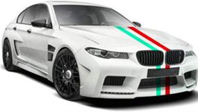 img 1 attached to Italy Flag Color Stripe Decal Sticker for Vehicle: LANZMYAN 118’’x6’’ Exterior Hood, Roof, Side Skirt, Body, Front & Rear Bumpers, Trunk (3Mx15CM)