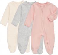 aablexema newborn cotton footie pajamas with mitten cuffs and double zipper, infant sleeper onesie with footed play for better sleep логотип