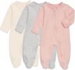 aablexema newborn cotton footie pajamas with mitten cuffs and double zipper, infant sleeper onesie with footed play for better sleep logo