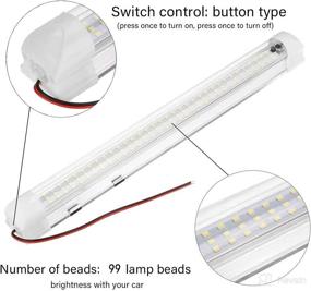 img 2 attached to Высокопроизводительная светодиодная лента 12V - 13.4 дюйма, 99 светодиодов по 5W, 500 люмен, световой день 6000K, переключаемая светодиодная полоса для автомобильного интерьера, RV, лодки, прицепа, кемпера - пакет из 4 штук.