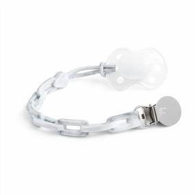 img 3 attached to Universal Baby Pacifier Clip Holder - BooginHead Silicone Chain, Carrara Marble