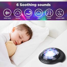 img 1 attached to Gift Ideal For Boy/Girl ,Night Light Projector Sound Machine - Aurora Borealis Projector,7 Colorful Nightlight, 6 White Noise Machine, Bluetooth Music Speaker,Kids Night Lights Projector For Bedroom