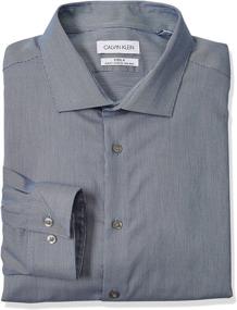 img 4 attached to Calvin Klein Men's Stretch Dress Sleeve Shirts - Optimal Clothing for Sophisticated Style