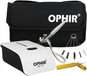 img 3 attached to Набор аэрографов OPHIR с компрессором для макияжа, дизайна ногтей, щетки и иглы для чистки.