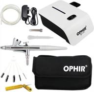 ophir airbrush kit with compressor for makeup, nail art and cleaning brush & needle. logo
