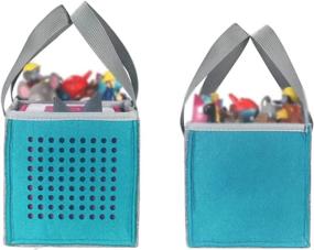 img 1 attached to Premium Felt Organizer Case - Blue Toniebox Storage Bag for Starter Set