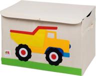 детский тканевый ящик для игрушек wildkin для мальчиков и девочек, 24 x 15 x 14 дюймов, ручка с подвязками и картонная вставка, организация игрушек и принадлежностей (самосвал) логотип