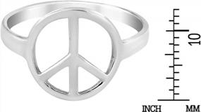 img 1 attached to Кольцо знака мира стерлингового серебра 925 проб с высоким финишем блеска и отсутствием символа войны