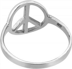 img 2 attached to Кольцо знака мира стерлингового серебра 925 проб с высоким финишем блеска и отсутствием символа войны