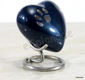 img 2 attached to 🐾 eSplanade Blue Pet Cremation Urn with Stand - Brass Metal Burial Jar for Dog and Cat Memorials