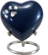 🐾 esplanade blue pet cremation urn with stand - brass metal burial jar for dog and cat memorials logo