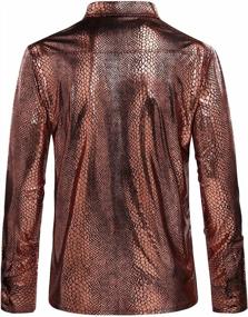 img 2 attached to 🐍 Sleeve Leopard Python Casual Button-Up Men's Apparel