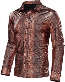 img 3 attached to 🐍 Sleeve Leopard Python Casual Button-Up Men's Apparel