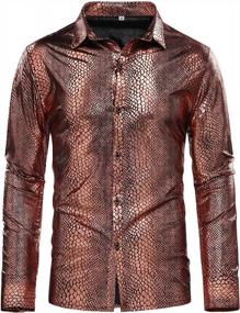 img 4 attached to 🐍 Sleeve Leopard Python Casual Button-Up Men's Apparel