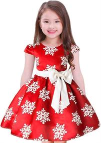 img 1 attached to 👗 Ibtom Castle: Stylish Christmas Bridesmaid Snowflake Girls' Clothing and Dresses