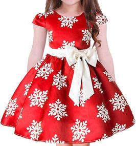 img 4 attached to 👗 Ibtom Castle: Stylish Christmas Bridesmaid Snowflake Girls' Clothing and Dresses