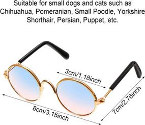 img 3 attached to 6-Piece Funny Cute Cat Small Dog Sunglasses: Classic Retro Circular Metal Prince Sunglasses Eye-wear, Photos Props Accessories Cosplay Glasses (Mix Color)