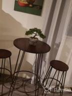 img 1 attached to NOBPEINT 3 Piece Bar Table Set 2 Stools Bistro Pub Kitchen Dining Furniture, Rustic Brown review by Jerry Moody
