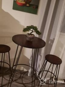 img 5 attached to NOBPEINT 3 Piece Bar Table Set 2 Stools Bistro Pub Kitchen Dining Furniture, Rustic Brown
