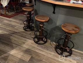 img 5 attached to Industrial Bar Stools-Swivel Pu Seat-Vintage Kitchen Island Stool-Counter Bar Height Adjustable 25-31Inch-Footrest