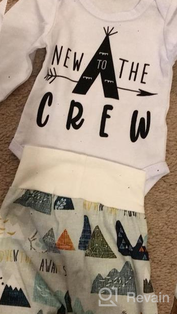 img 1 attached to 3 Piece Baby Boy Outfit Set - Long Sleeve Romper With Letter Print, Camouflage Pants, And Matching Hat review by Lacueva Tranquillity