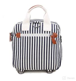 img 2 attached to 👶 Versatile Mini Baby Diaper Bag Tote: Multi-Function Messenger Backpack with Stripes