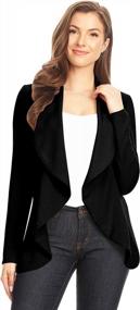 img 4 attached to Women'S Casual Work Office Long Sleeve Open Front Blazer Jacket With Plus Size