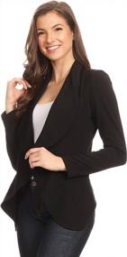 img 3 attached to Women'S Casual Work Office Long Sleeve Open Front Blazer Jacket With Plus Size