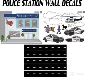 img 2 attached to Boys Wall Decor: Construction Vehicles, Fire Station, Police Station - Wall Decals, Stickers, Street Scene Theme - Perfect Room Idea, Toddlers Playroom Decoration, Birthday Gift