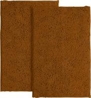 luxurux bathroom rug mat set–extra-soft plush bath mat shower bathroom rugs 16 x 24 inch set,1'' chenille microfiber material, super absorbent. (15 x 23'', pumpkin) logo