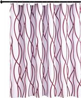 extra long textured fabric shower curtain in burgundy with dancing print design - 72" x 72", machine washable for bathroom logo
