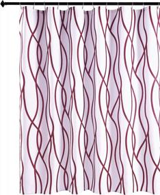 img 4 attached to Удлиненная занавеска для душа из текстурированной ткани бордового цвета с танцующим принтом - 72 "x 72", машинная стирка для ванной комнаты